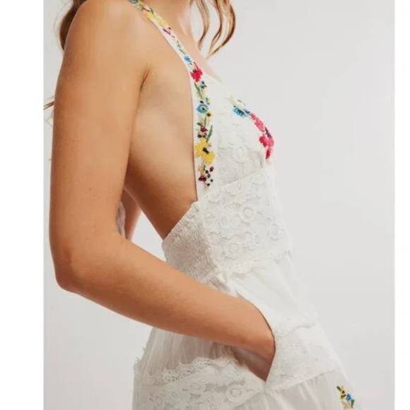 Free People Keila Midi Dress in Ivory sz XS NWT - Picture 7 of 7